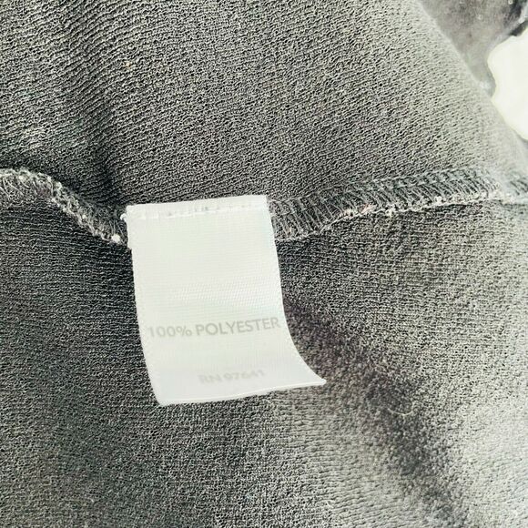 J. Jill Blouse V Neck Faux Wrap Lettuce Edge Black Size XL Petite Solid Crepe - Picture 8 of 9